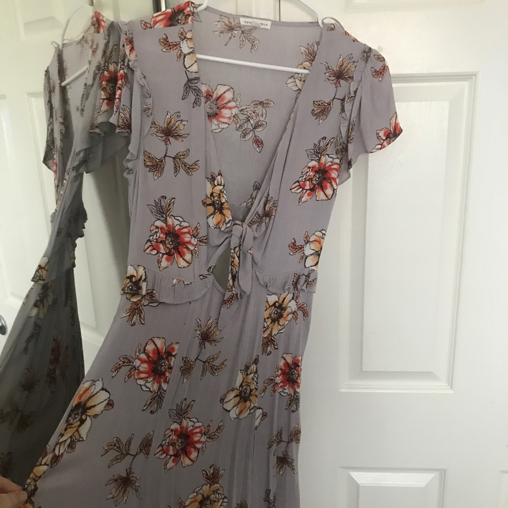 Lavender flower maxi dress